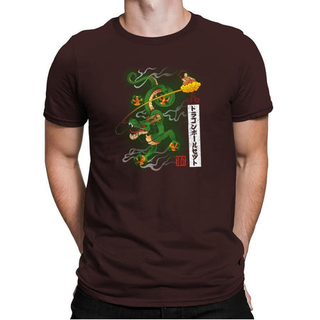Woodblock Dragon Exclusive - Mens Premium T-Shirts RIPT Apparel Small / Dark Chocolate