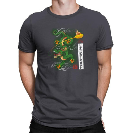 Woodblock Dragon Exclusive - Mens Premium T-Shirts RIPT Apparel Small / Heavy Metal