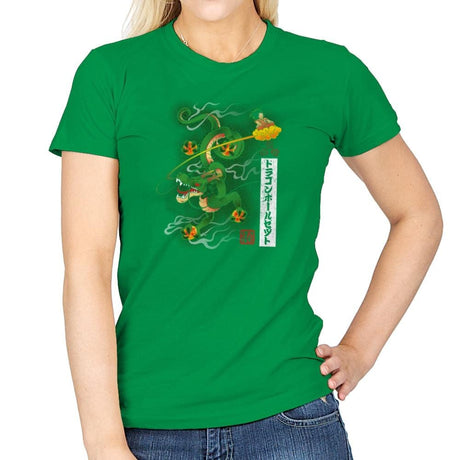 Woodblock Dragon Exclusive - Womens T-Shirts RIPT Apparel Small / Irish Green