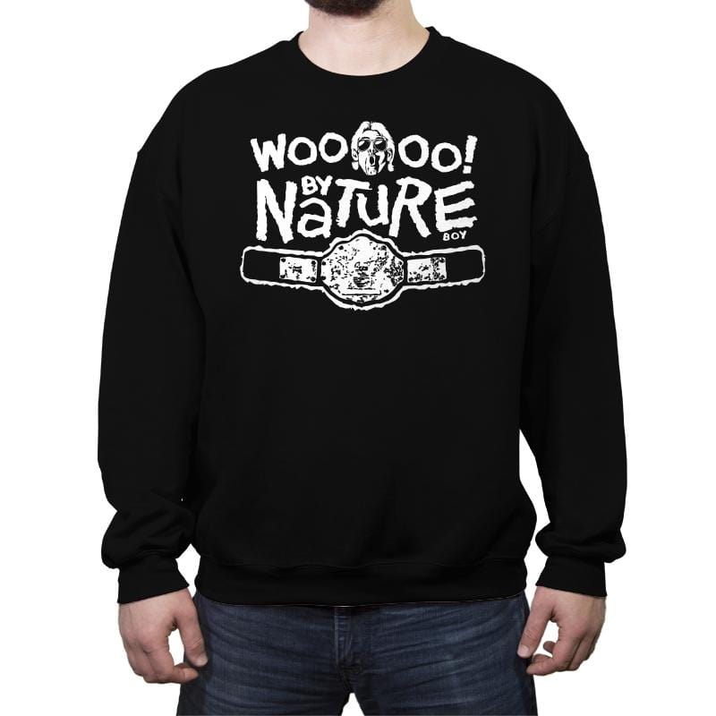 WOOO! By Nature - Crew Neck Sweatshirt Crew Neck Sweatshirt RIPT Apparel Small / Black