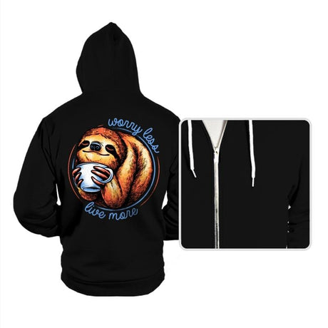 Worry Less Live More - Hoodies Hoodies RIPT Apparel Small / Black