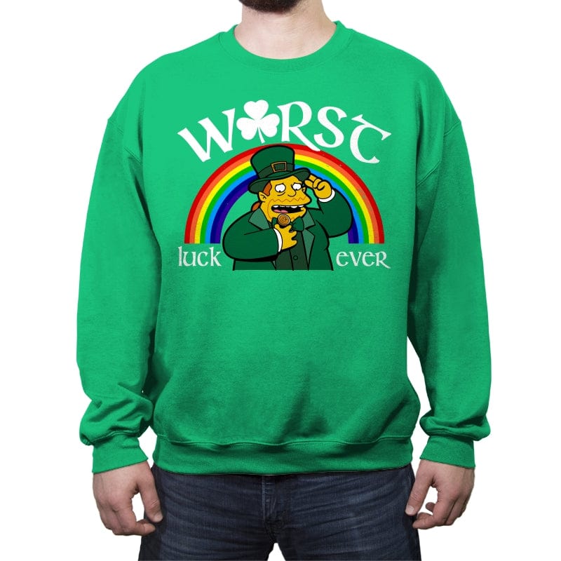 Worst Luck Ever - Crew Neck Sweatshirt Crew Neck Sweatshirt RIPT Apparel Small / Irish Green