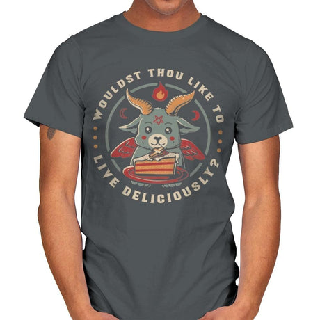 Wouldst Thou Like To Live Deliciously - Mens T-Shirts RIPT Apparel Small / Charcoal
