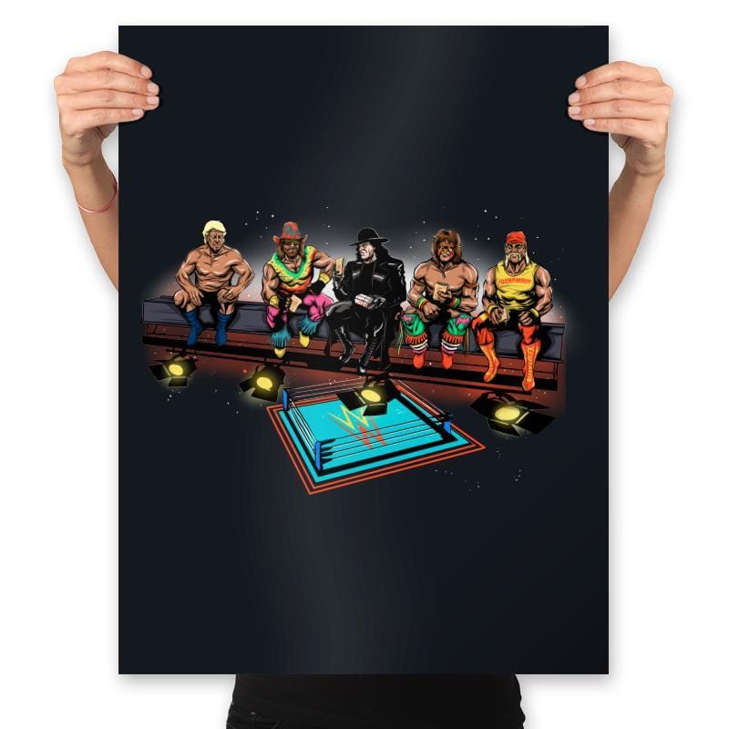 Wrestlers Break - Prints Posters RIPT Apparel 18x24 / Black