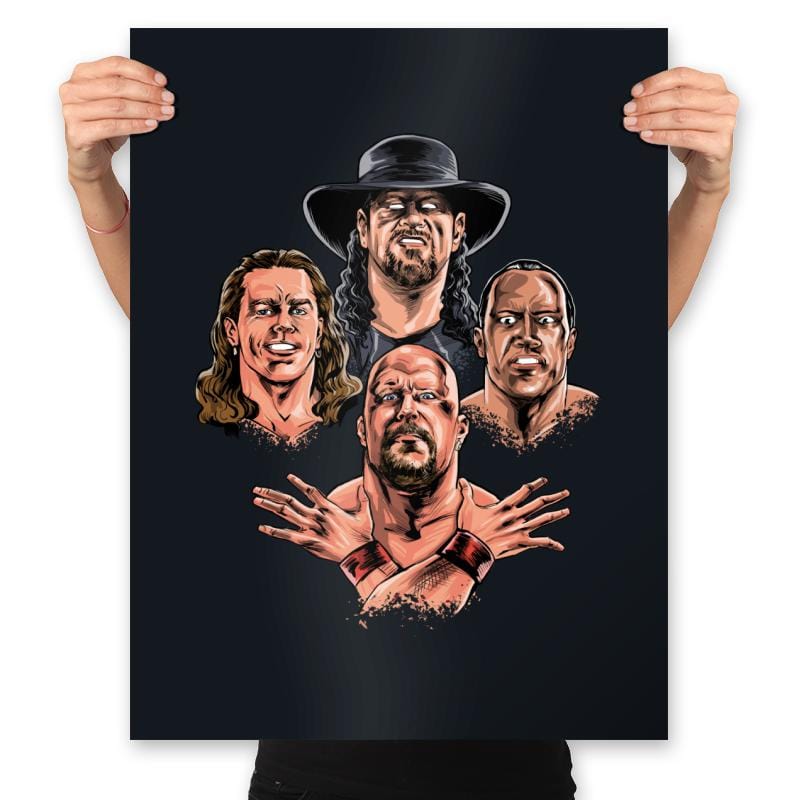 Wrestlers Rhapsody Remix - Prints Posters RIPT Apparel 18x24 / Black