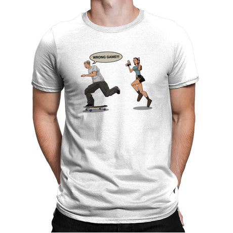 Wrong Game! - Mens Premium T-Shirts RIPT Apparel Small / White