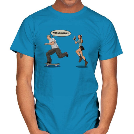 Wrong Game! - Mens T-Shirts RIPT Apparel Small / Sapphire
