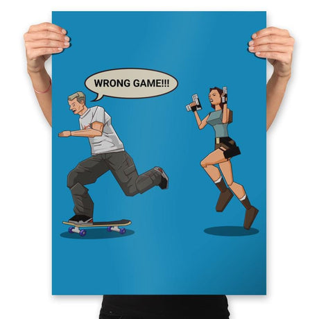 Wrong Game! - Prints Posters RIPT Apparel 18x24 / Sapphire