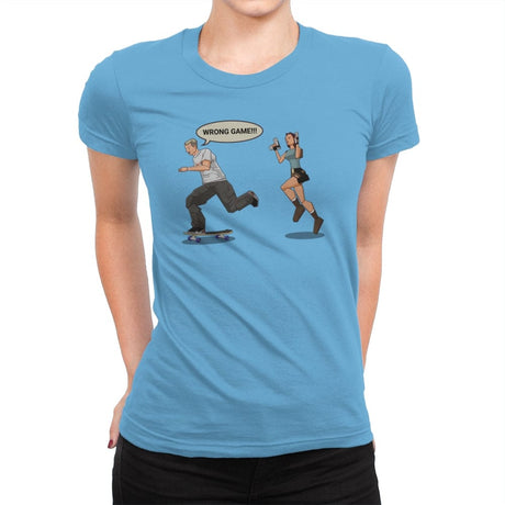 Wrong Game! - Womens Premium T-Shirts RIPT Apparel Small / Turquoise