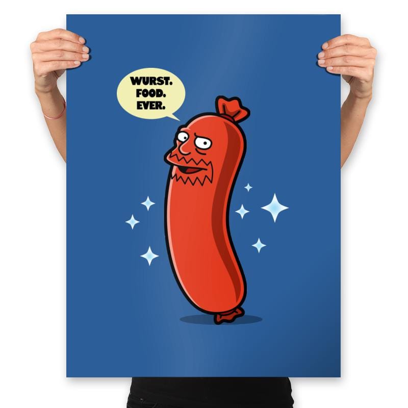 Wurst Food Ever - Prints Posters RIPT Apparel 18x24 / Royal