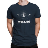 WWJJD? Exclusive - Mens Premium T-Shirts RIPT Apparel Small / Indigo