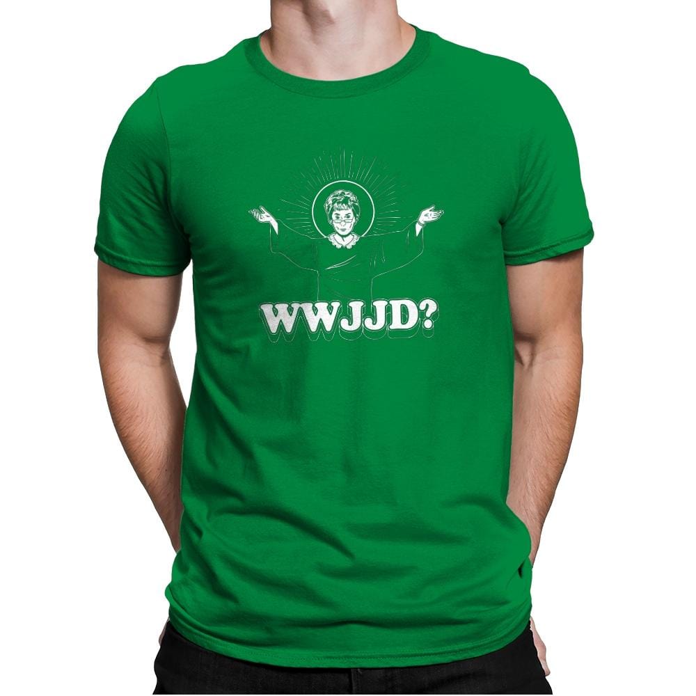 WWJJD? Exclusive - Mens Premium T-Shirts RIPT Apparel Small / Kelly Green