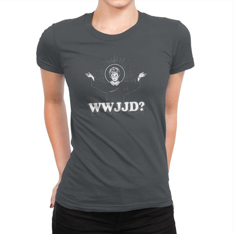 WWJJD? Exclusive - Womens Premium T-Shirts RIPT Apparel Small / Heavy Metal