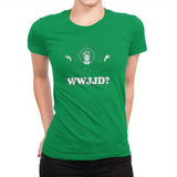 WWJJD? Exclusive - Womens Premium T-Shirts RIPT Apparel Small / Kelly Green