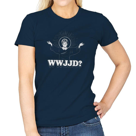 WWJJD? Exclusive - Womens T-Shirts RIPT Apparel Small / Navy