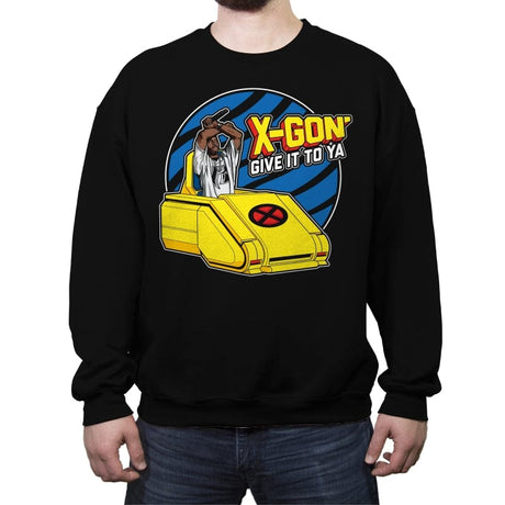 X-Gon Give it to ya! - Anytime - Crew Neck Sweatshirt Crew Neck Sweatshirt RIPT Apparel Small / Black