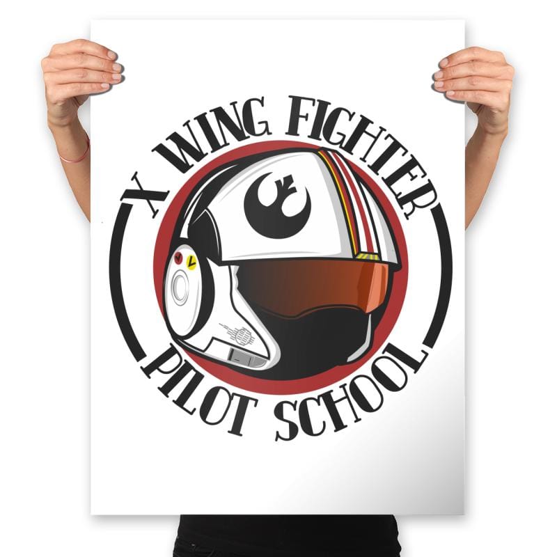 X Wing Pilot School - Prints Posters RIPT Apparel 18x24 / White