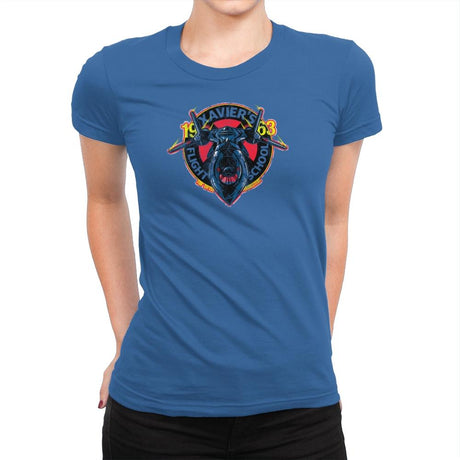 Xavier's Flight School Exclusive - Womens Premium T-Shirts RIPT Apparel Small / Royal