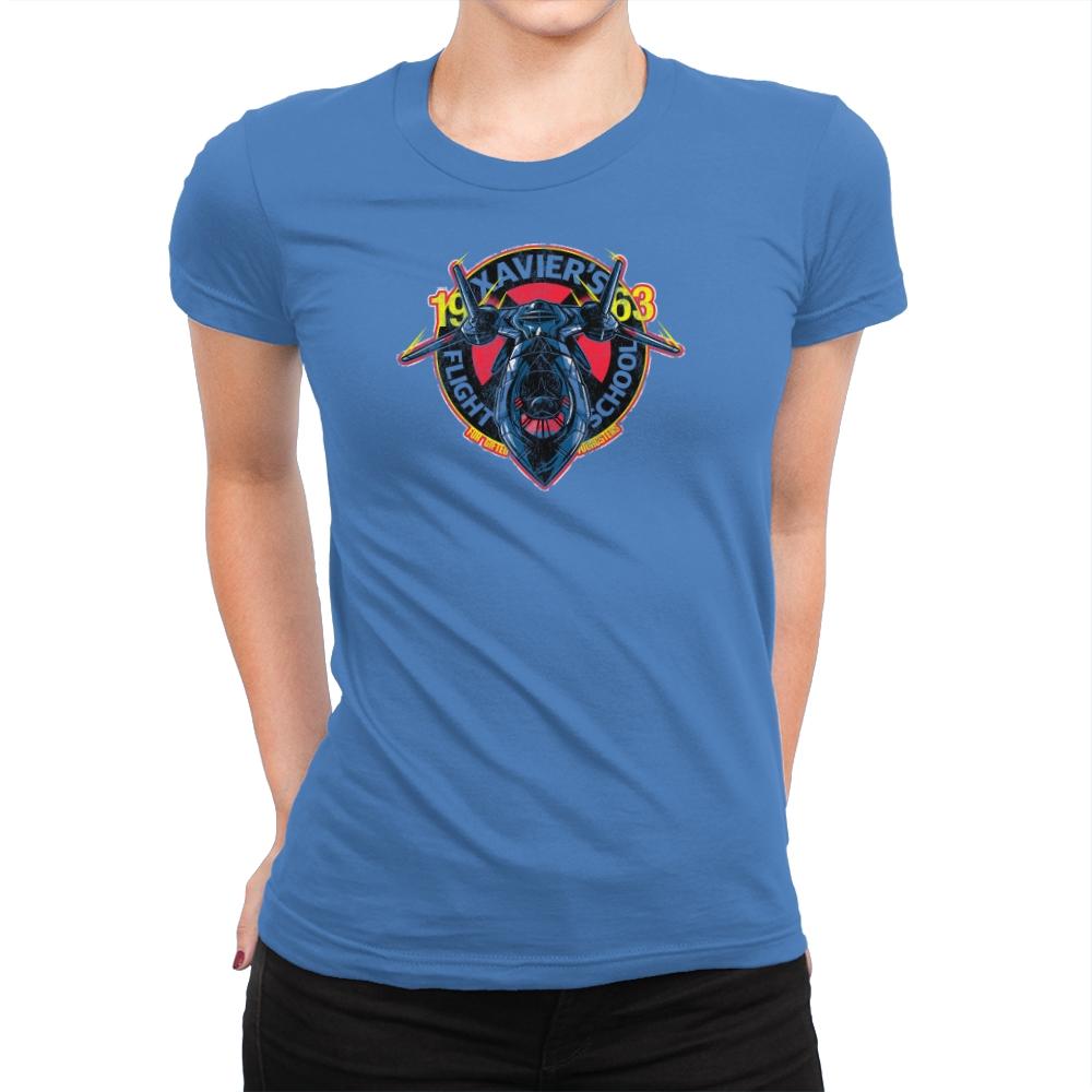 Xavier's Flight School Exclusive - Womens Premium T-Shirts RIPT Apparel Small / Tahiti Blue