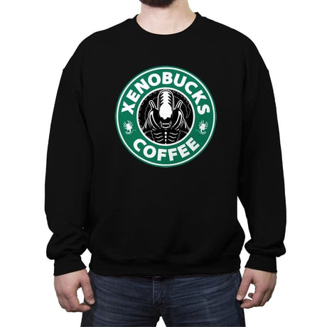 Xenobucks Coffee - Crew Neck Sweatshirt Crew Neck Sweatshirt RIPT Apparel Small / Black