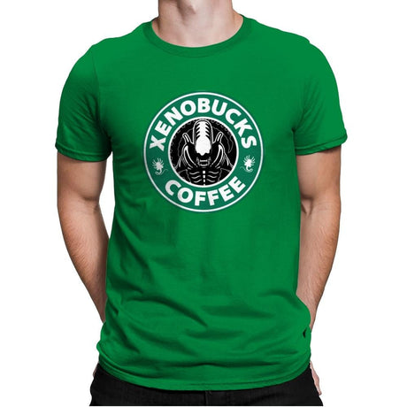 Xenobucks Coffee - Mens Premium T-Shirts RIPT Apparel Small / Kelly