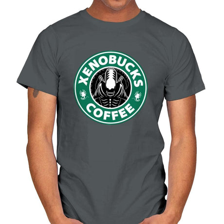Xenobucks Coffee - Mens T-Shirts RIPT Apparel Small / Charcoal