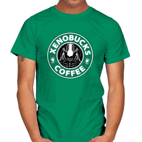 Xenobucks Coffee - Mens T-Shirts RIPT Apparel Small / Kelly