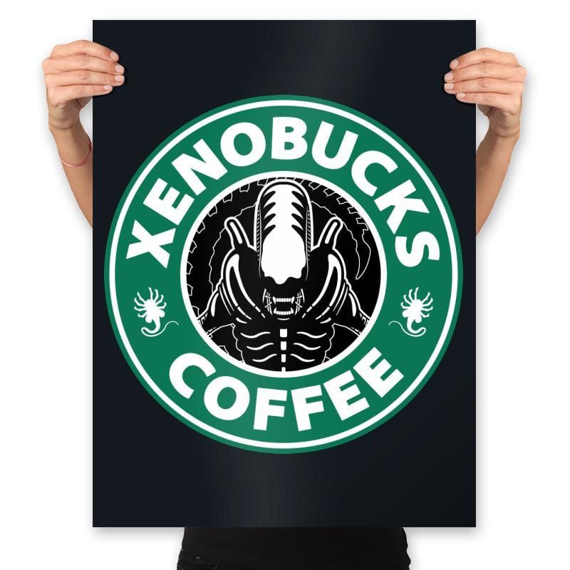 Xenobucks Coffee - Prints Posters RIPT Apparel 18x24 / Black