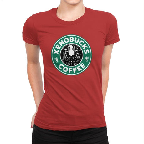 Xenobucks Coffee - Womens Premium T-Shirts RIPT Apparel Small / Red