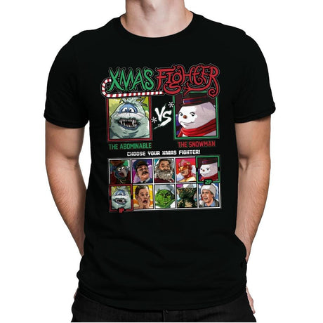 Xmas Fighter - Abominable Snowman vs Jack Frost - Mens Premium T-Shirts RIPT Apparel Small / Black
