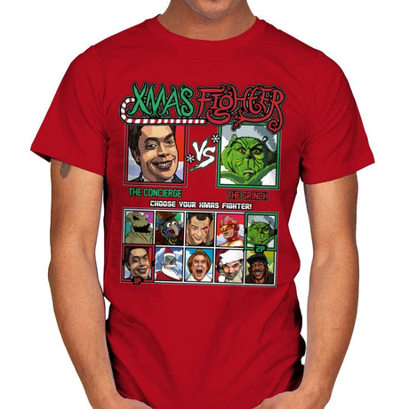 Xmas Fighter - Home Alone 2 vs The Grinch - Mens T-Shirts RIPT Apparel Small / Red