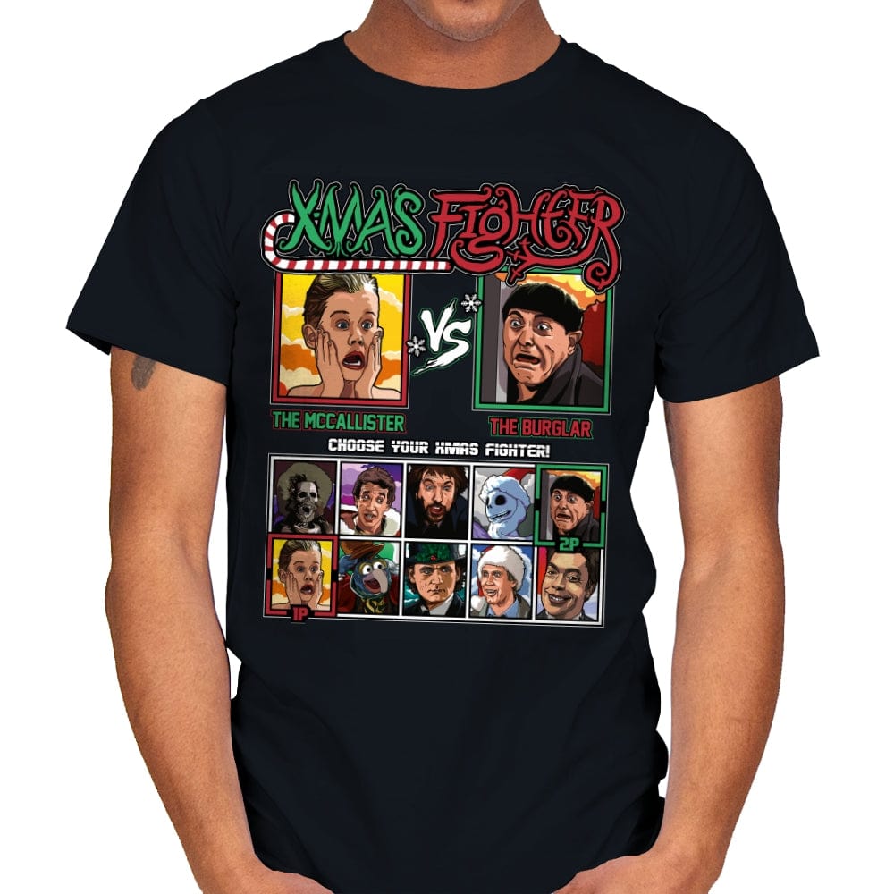 Xmas Fighter - Home Alone - Mens T-Shirts RIPT Apparel Small / Black