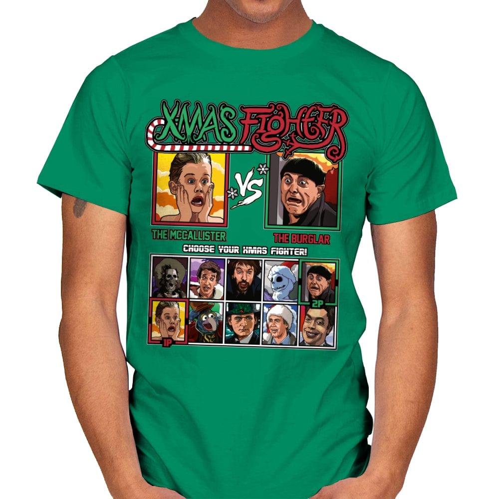 Xmas Fighter - Home Alone - Mens T-Shirts RIPT Apparel Small / Kelly