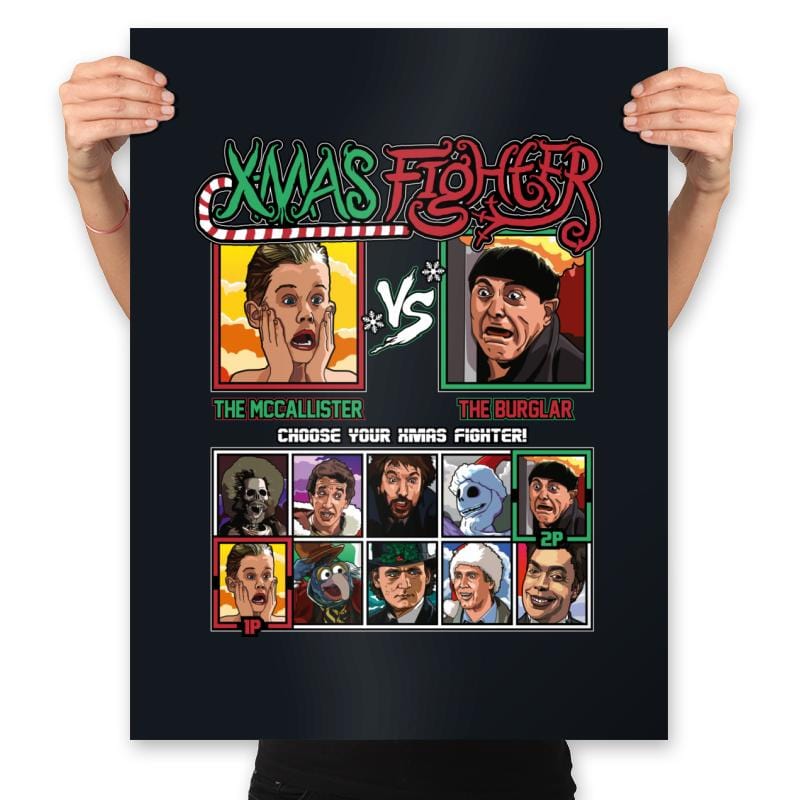 Xmas Fighter - Home Alone - Prints Posters RIPT Apparel 18x24 / Black
