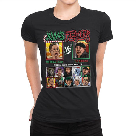 Xmas Fighter - Home Alone - Womens Premium T-Shirts RIPT Apparel Small / Black