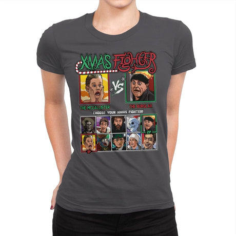 Xmas Fighter - Home Alone - Womens Premium T-Shirts RIPT Apparel Small / Heavy Metal