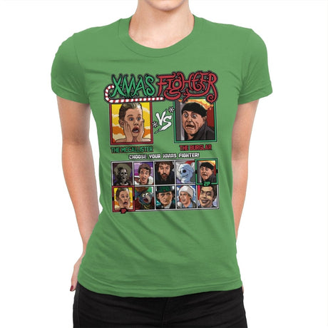Xmas Fighter - Home Alone - Womens Premium T-Shirts RIPT Apparel Small / Kelly