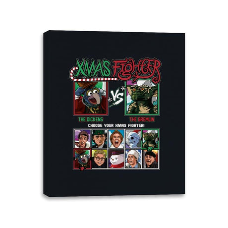 Xmas Fighter - Muppets Christmas vs Gremlins - Canvas Wraps Canvas Wraps RIPT Apparel 11x14 / Black
