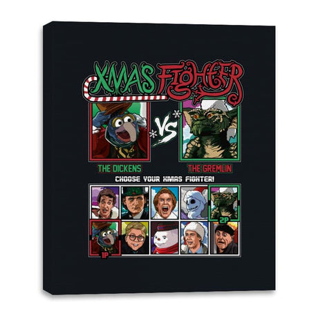 Xmas Fighter - Muppets Christmas vs Gremlins - Canvas Wraps Canvas Wraps RIPT Apparel 16x20 / Black