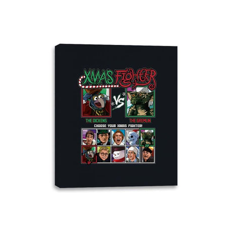 Xmas Fighter - Muppets Christmas vs Gremlins - Canvas Wraps Canvas Wraps RIPT Apparel 8x10 / Black