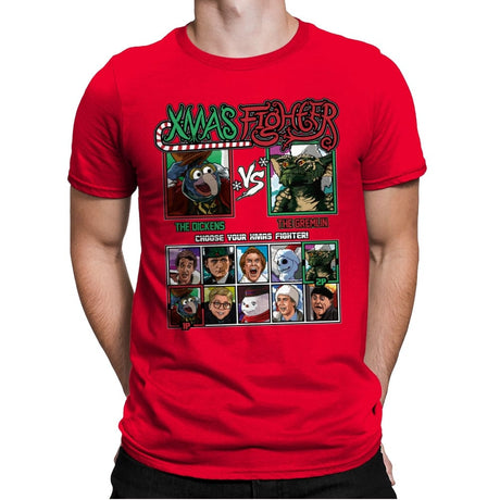 Xmas Fighter - Muppets Christmas vs Gremlins - Mens Premium T-Shirts RIPT Apparel Small / Red