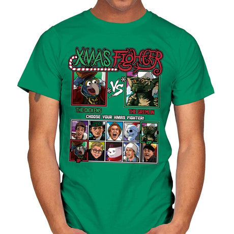 Xmas Fighter - Muppets Christmas vs Gremlins - Mens T-Shirts RIPT Apparel Small / Kelly