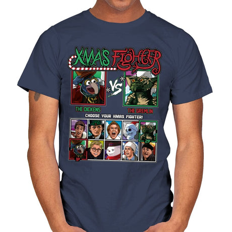 Xmas Fighter - Muppets Christmas vs Gremlins - Mens T-Shirts RIPT Apparel Small / Navy