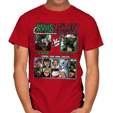 Xmas Fighter - Muppets Christmas vs Gremlins - Mens T-Shirts RIPT Apparel Small / Red