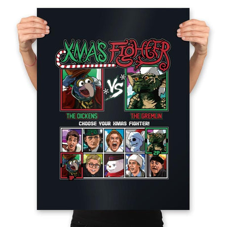 Xmas Fighter - Muppets Christmas vs Gremlins - Prints Posters RIPT Apparel 18x24 / Black