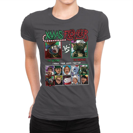 Xmas Fighter - Muppets Christmas vs Gremlins - Womens Premium T-Shirts RIPT Apparel Small / Heavy Metal