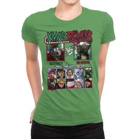 Xmas Fighter - Muppets Christmas vs Gremlins - Womens Premium T-Shirts RIPT Apparel Small / Kelly