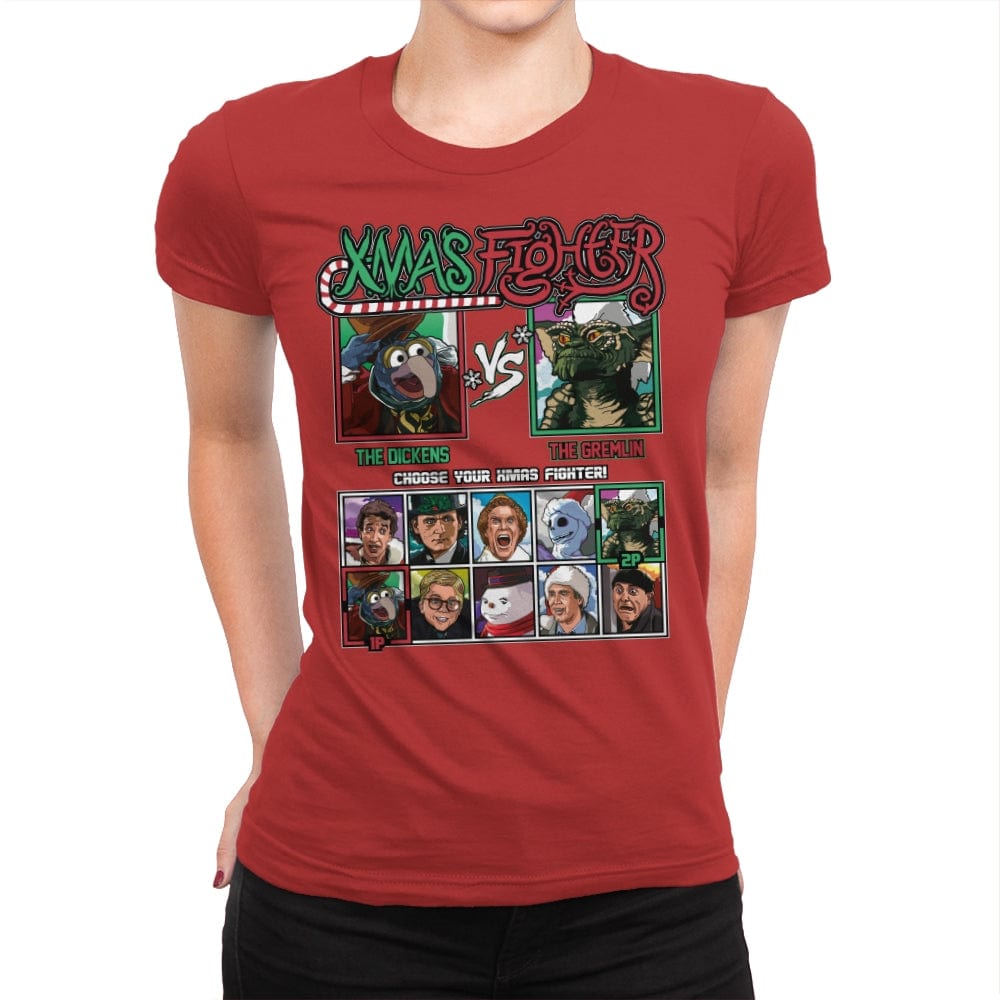 Xmas Fighter - Muppets Christmas vs Gremlins - Womens Premium T-Shirts RIPT Apparel Small / Red