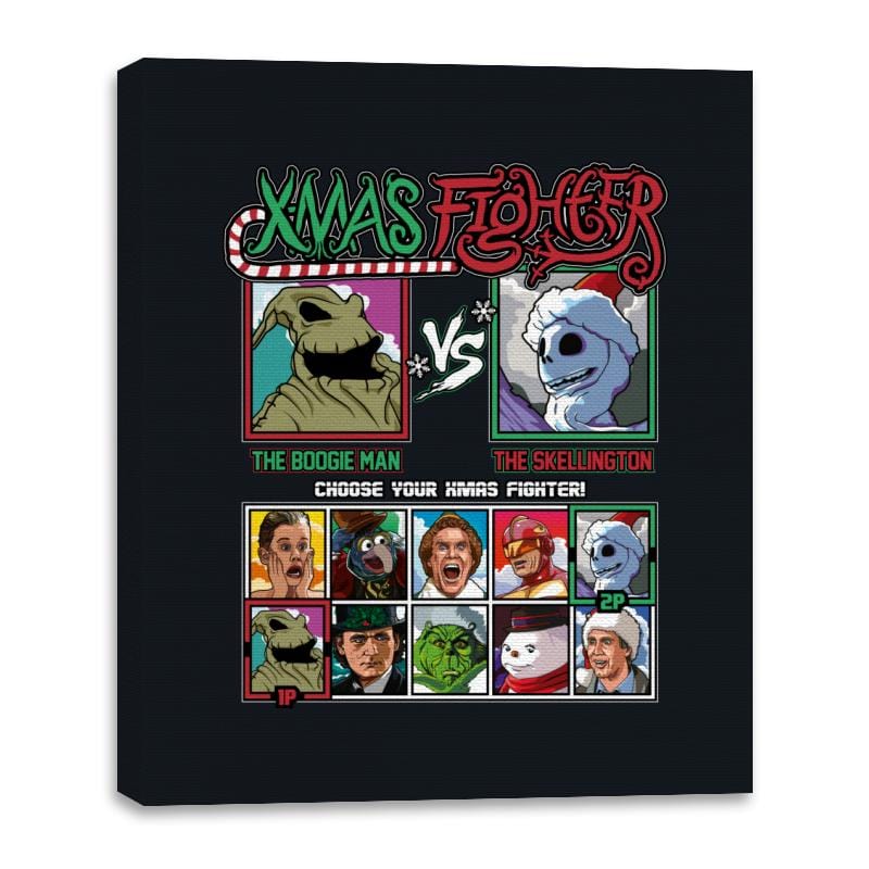 Xmas Fighter - Nightmare Before Christmas - Canvas Wraps Canvas Wraps RIPT Apparel 16x20 / Black