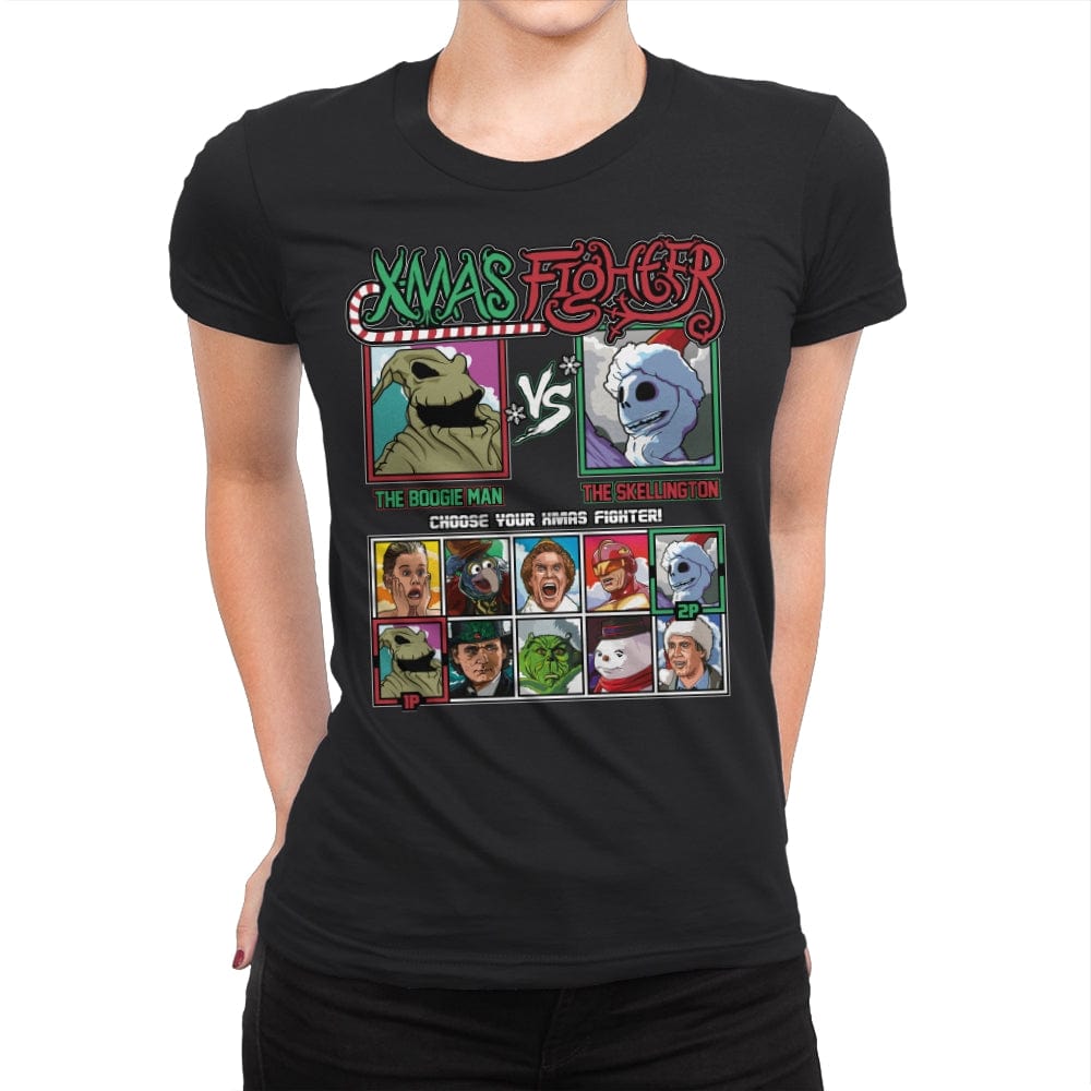 Xmas Fighter - Nightmare Before Christmas - Womens Premium T-Shirts RIPT Apparel Small / Black
